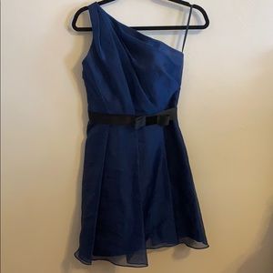 Alvina Valenta one shoulder navy bow dress, size 4